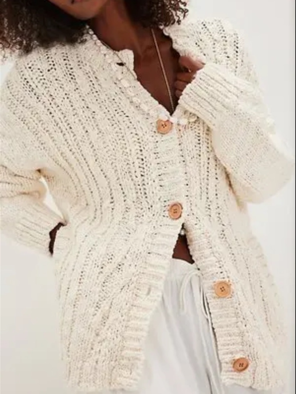 Free People Raye Cardigan - Gardenia Ivory | EXTRA LARGE NWT